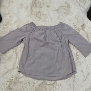 Lilac purple off the shoulder blouse